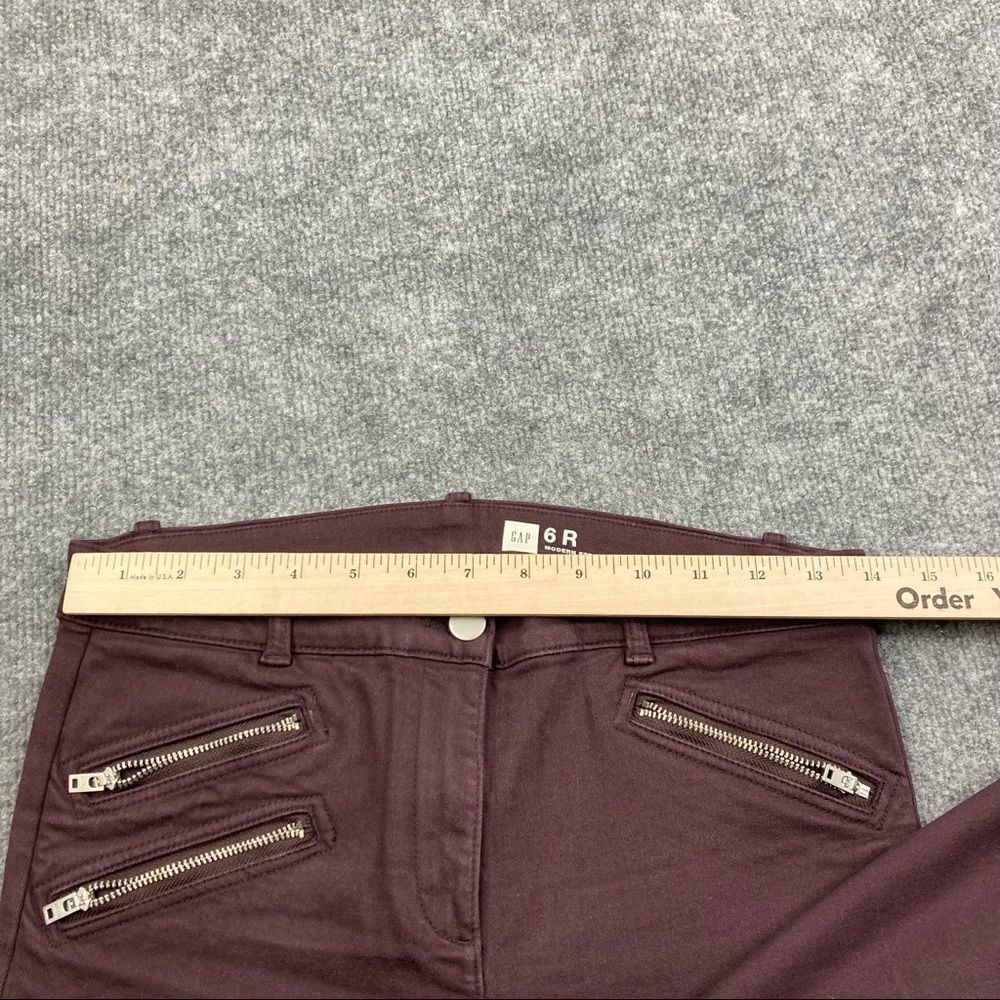 Gap Pants Womens Size 6R Burgundy Modern Stretch Skinny Viscose Moto Zipper